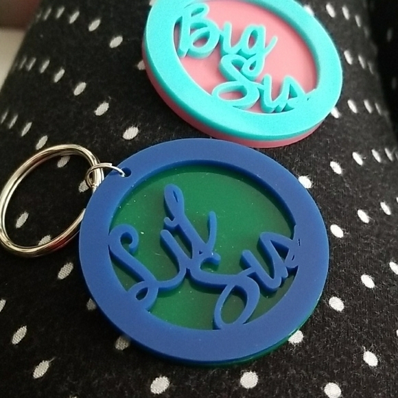 Keychain set Big Sis Little Sis Greek Sorority - Picture 1 of 3